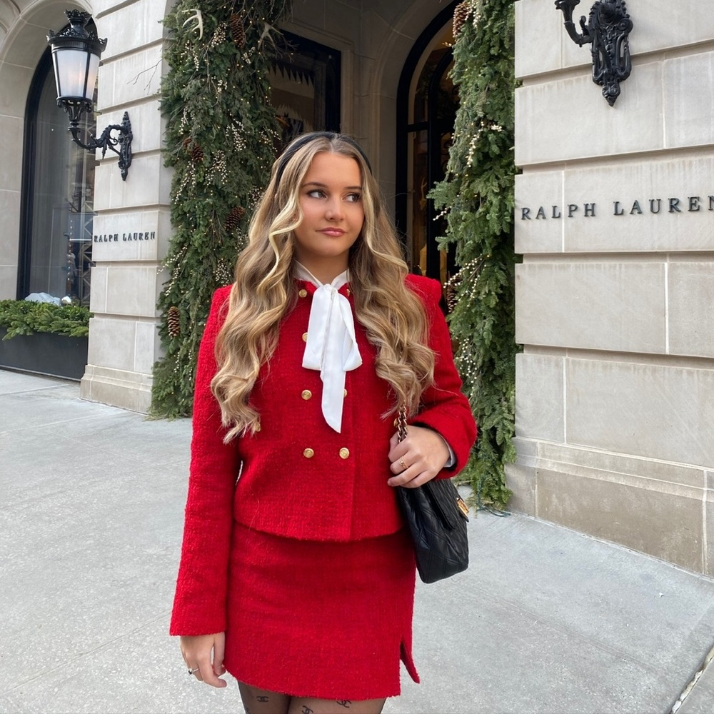 Zara Tweed Blazer & Skirt Set